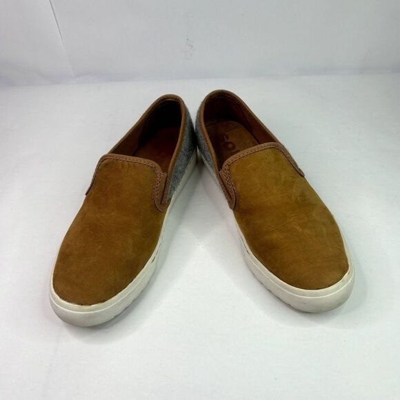 Sorel Campsneak Camel Brown Suede Gray Wool Slip On Shoes Casual Sneakers - Picture 4 of 8